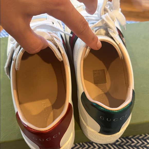 Gucci Ace Platform Sneakers Bee White Leather - Picture 4 of 8